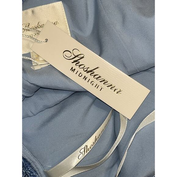 Shoshanna Midnight SZ 12 Raven Blue Cap Sleeve Lace Occasion Formal Gown NEW - Picture 10 of 10